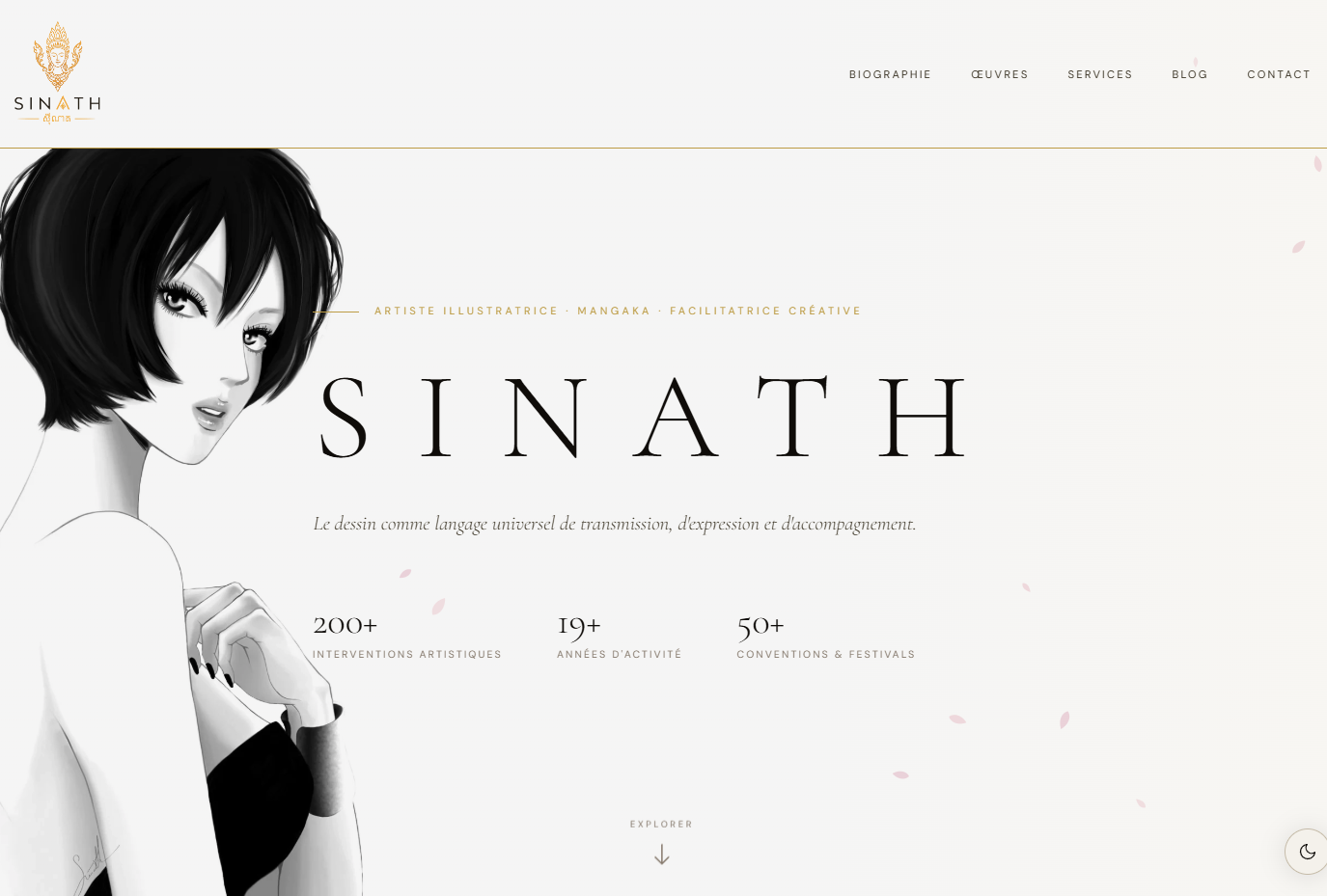 Projet Sinath – site vitrine illustratrice WordPress